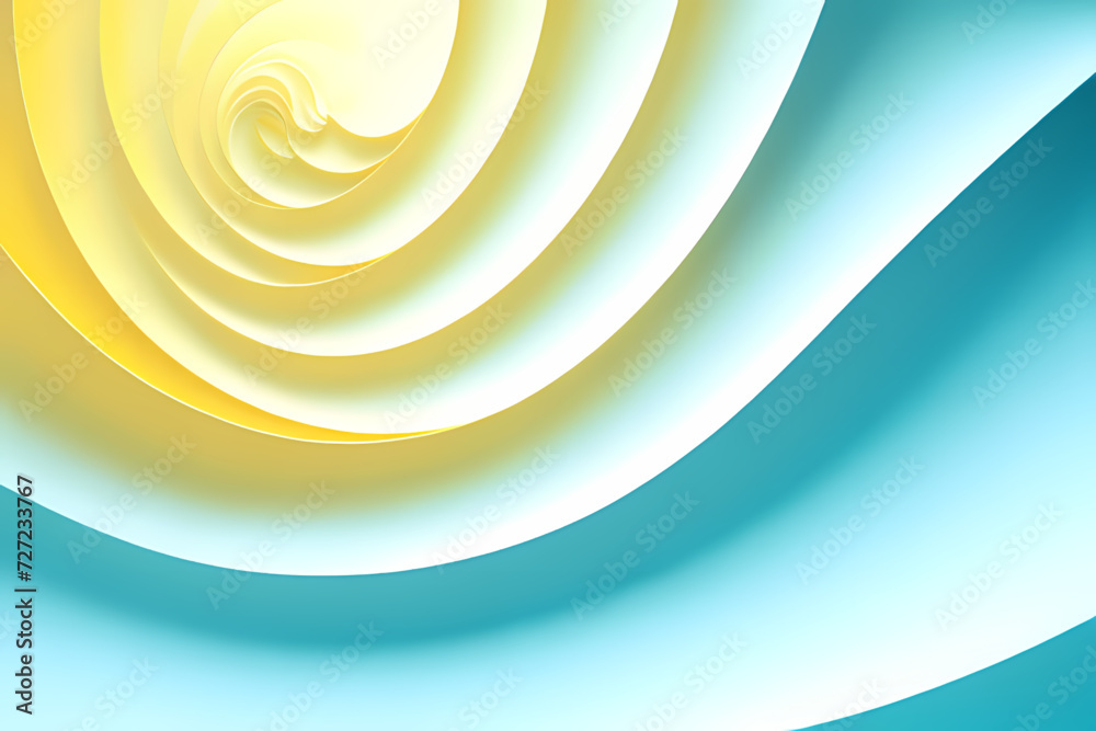 Fototapeta premium Minimal Abstract Dynamic textured background design in 3D style with yellow blue wave. Vector illustration.