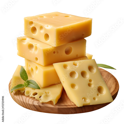 Cheese chunk isolated on png background
