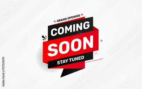 Coming soon banner template. vector illustration sale banner. grand opening banner with abstract background.