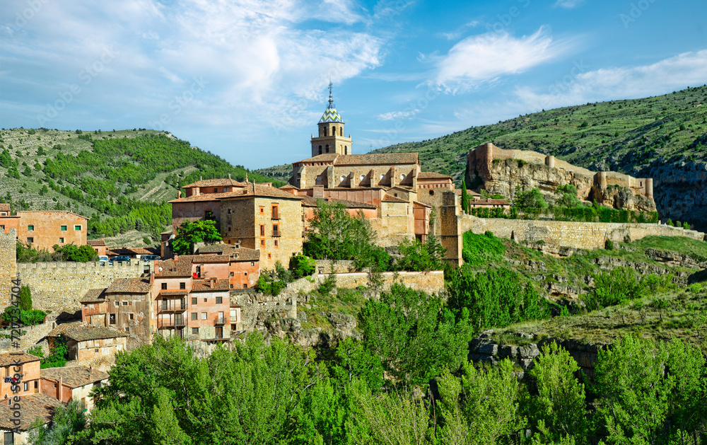 view of the church Albarracin (Teruel) Spain