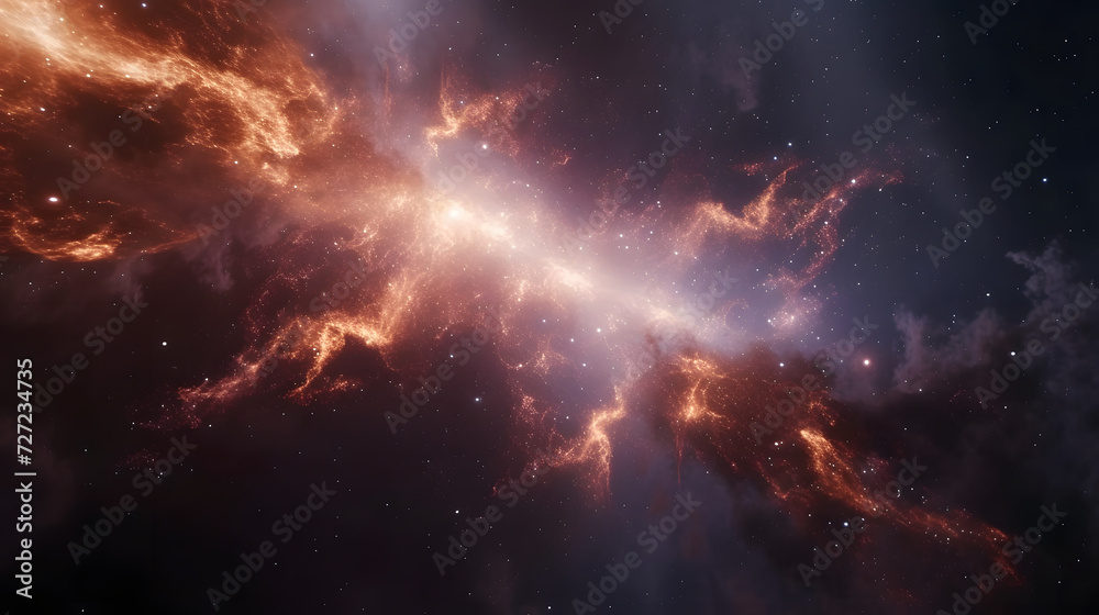 Colorful space cloud nebula. Astronomical scenery. Supernova explosive background wallpaper.
