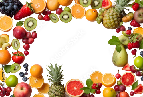 fruits frame isolated on transparent background