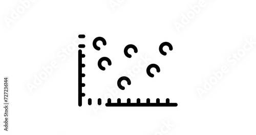 scatter chart animated outline icon on white background. scatter chart 4k video animation for web, mobile and ui design