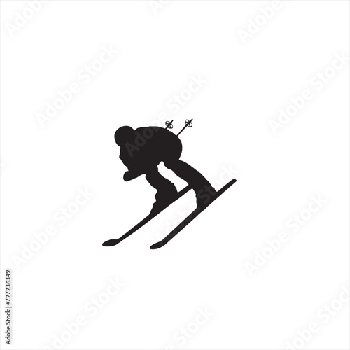 Illustration vector graphic of downhill skier icon