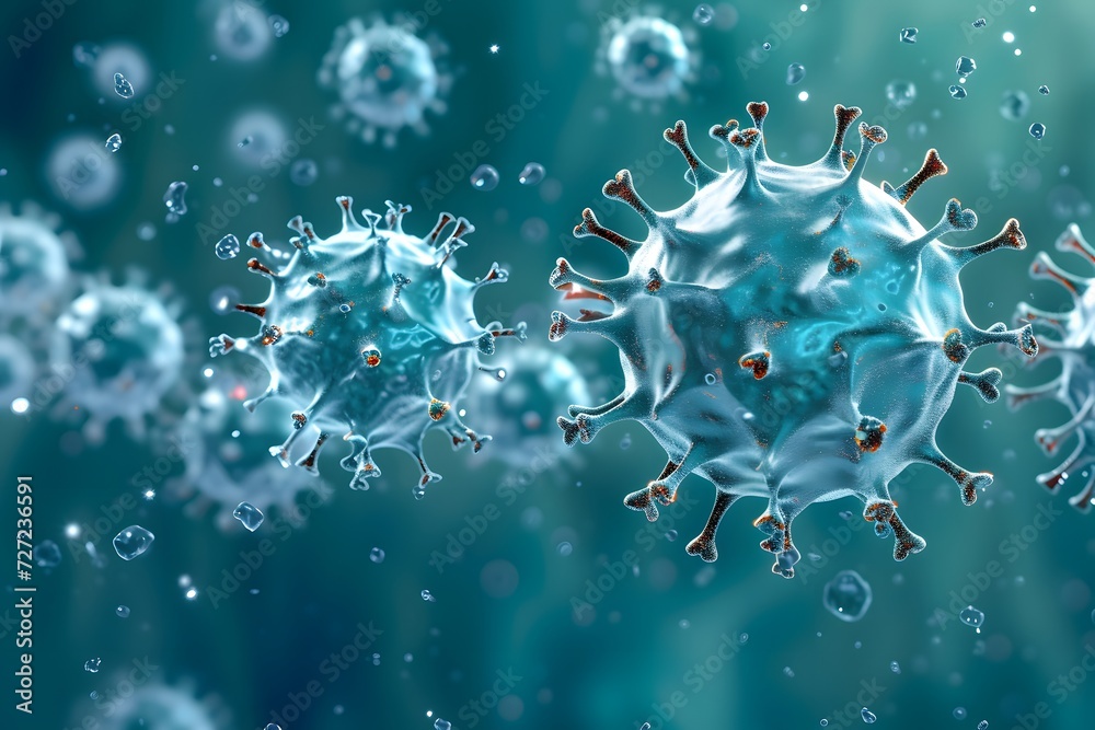 influenza virus disease pandemic illustration
 - obrazy, fototapety, plakaty 