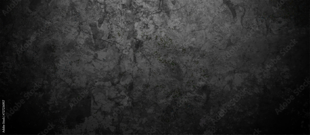 Fototapeta premium Dark Black background texture, old vintage charcoal black backdrop paper with watercolor. Abstract background with black wall surface, black stucco texture. Black gray satin dark texture luxurious.