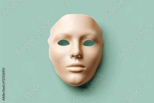 Beige cosmetic mask sample isolated on mint color background