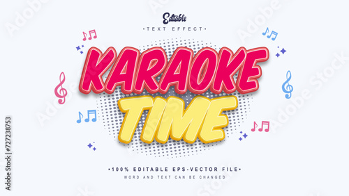editable karaoke time text effect.typhography logo