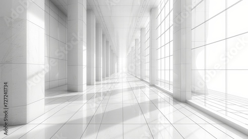 Digital wireframe landscape. perspective grid. Mesh on white.