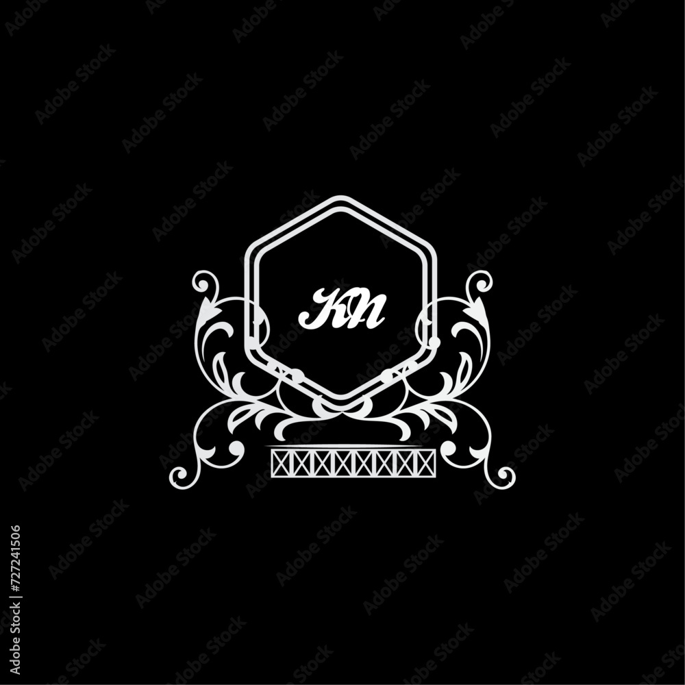 KN Letter, letter KN logo manual elegant minimalist signature logotype. KN luxury crown monogram with the hexagon. Elegant emblem and graceful calligraphy. KN Letter, letter KN logo manual elegant minimalist signature logotype. KN luxury crown monogram with the hexagon. Elegant emblem and graceful calligraphy.