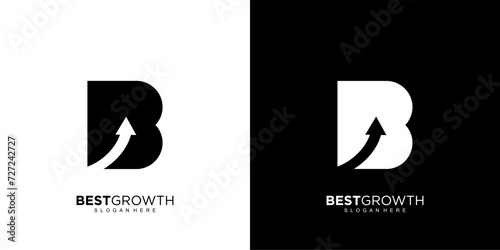 Initial B finance charts Logo, usable for business, and company logos , flat design logo template, vector illustration