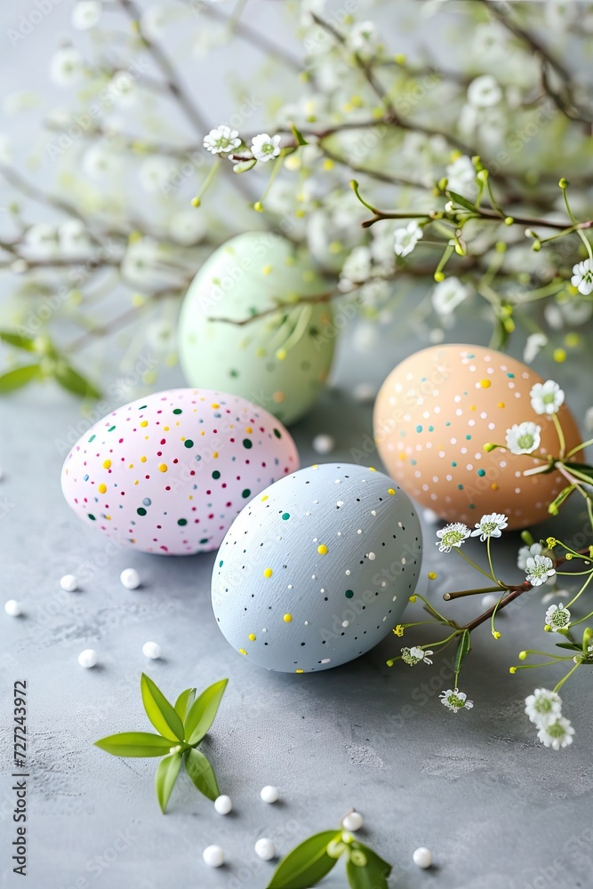 Pastel colored easter eggs