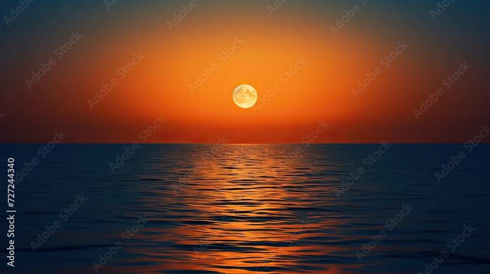sunset over the sea. generative AI