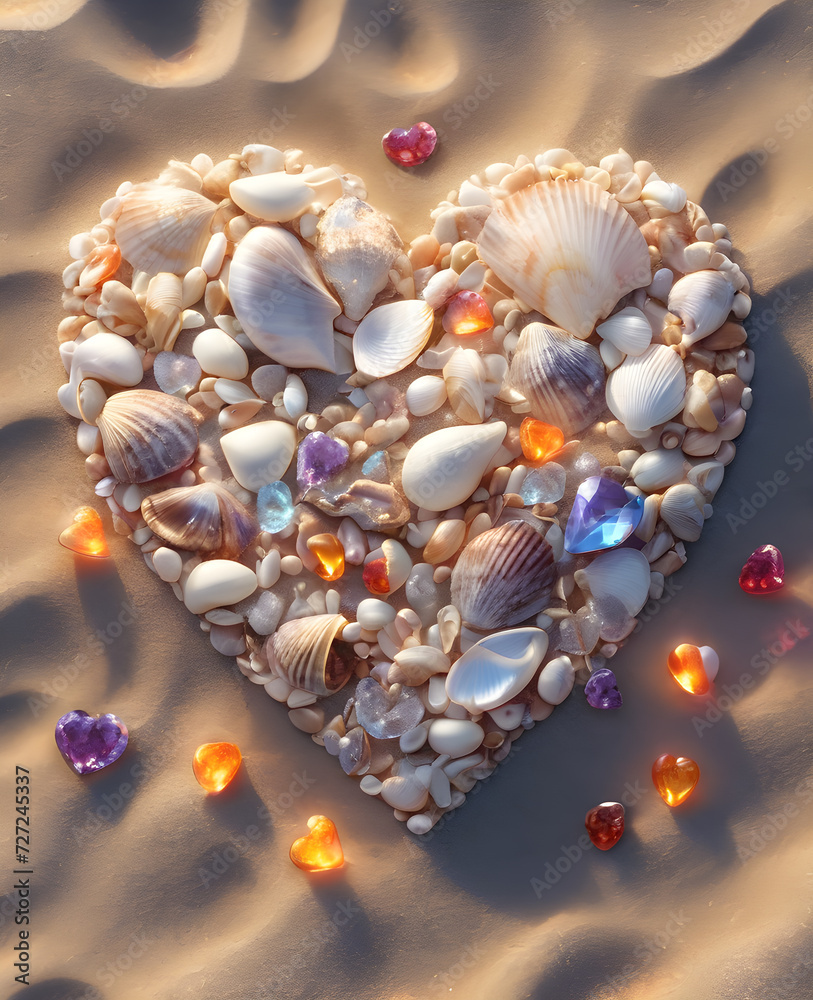 Obraz premium heart of seashells