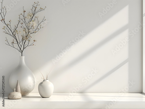 white vase with flowers