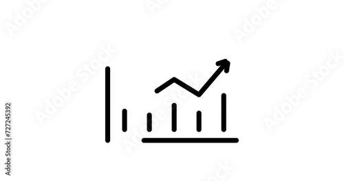 chart animated outline icon with alpha channel. chart 4k video animation for web, mobile and ui design