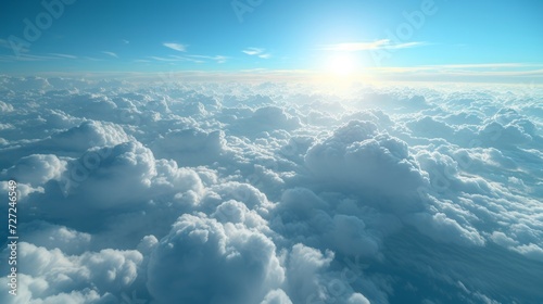 A Stunning View of the Clouds and Blue Sky from Above.
