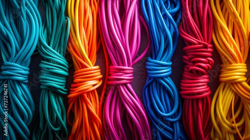 A symphony of colorful wires and connectors, representing the complexity of e...