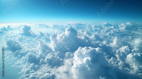 A Stunning View of the Clouds and Blue Sky from Above.