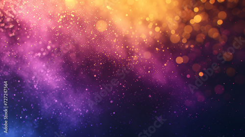 Luxurious abstract purple and gold glitter illustration background, colorful bokeh concept illustration