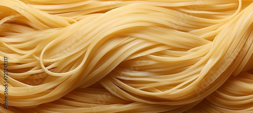 Close up top view of traditional italian pennettine pasta as abstract background texture