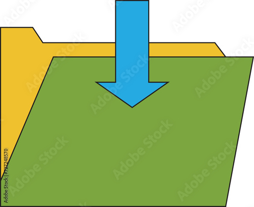 Retro download icon design template 01