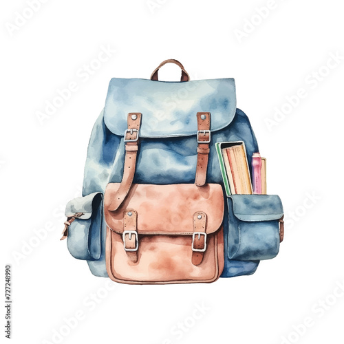 school  bag isolated on white