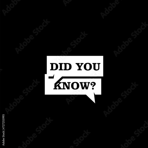 Did you know sign icon isolated on dark background