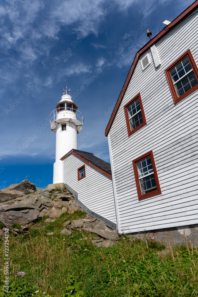 Lobster Cove Head Lighthouse at Gros Morne National Park in Newfoundland, Canada. Overlooking the Gulf of St Lawrence, Bonne Bay and Rocky Harbor. Visitor center with cultural and historical exhibits Lobster Cove Head Lighthouse at Gros Morne National Park in Newfoundland, Canada. Overlooking the Gulf of St Lawrence, Bonne Bay and Rocky Harbor. Visitor center with cultural and historical exhibits