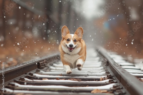 dog in the snow