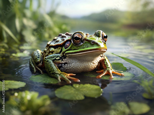 frog in the pond generative ai © Mahesh Shrigani