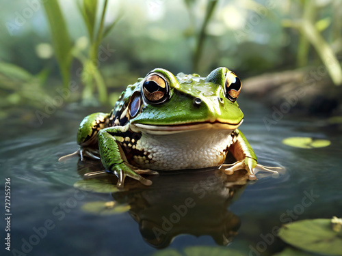 frog in the water generative ai © Mahesh Shrigani
