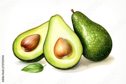 Refreshing Green Delight: Organic Avocados, Freshness, and the Essence of Nature on a Wooden Background