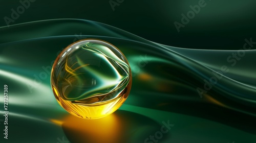 crystal ball on green background