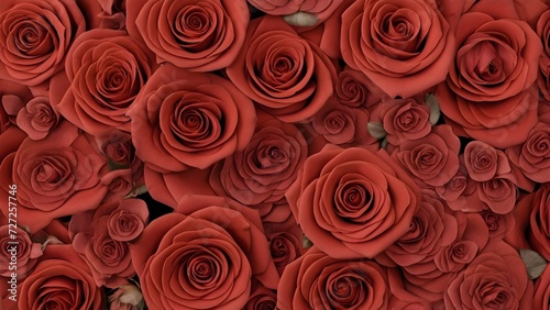 Vast Array of Vibrant Red Roses in Full Bloom for a Romantic