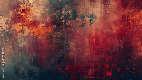 Abstract Painting With Red and Blue Colors