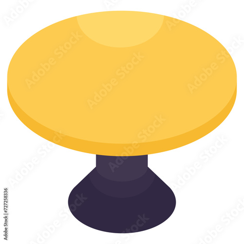 Editable design icon of round table