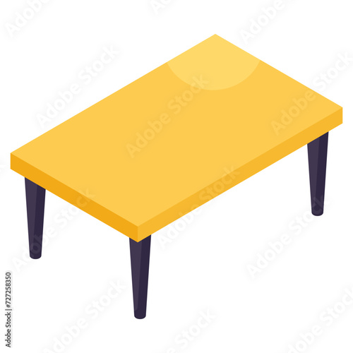 Editable design icon of rectangular table