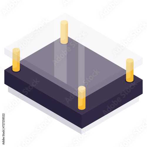Editable design icon of glass table