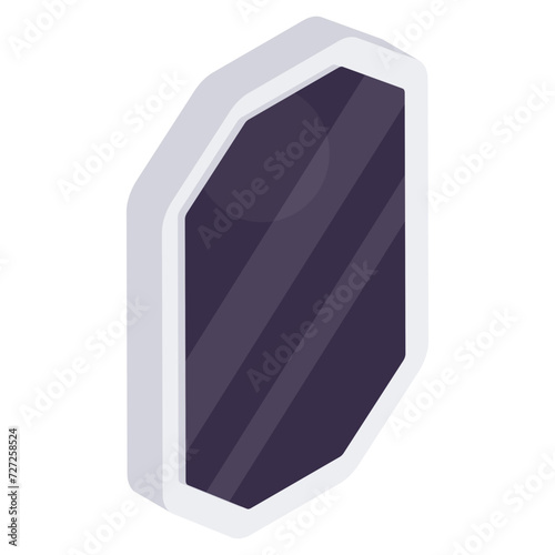 An isometric design icon of mirror 