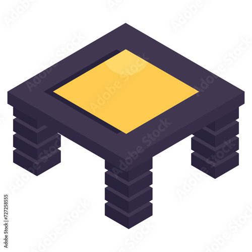 Editable design icon of square table