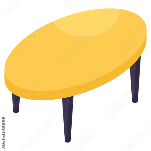 Editable design icon of oval table