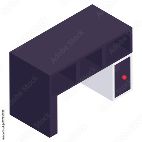 Premium download icon of drawer table