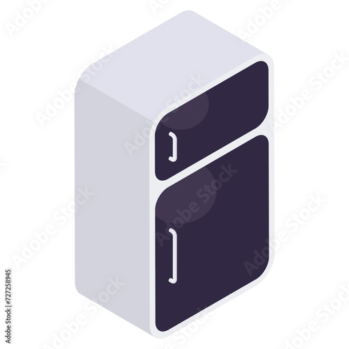 Vector design of refrigerator, isometric icon