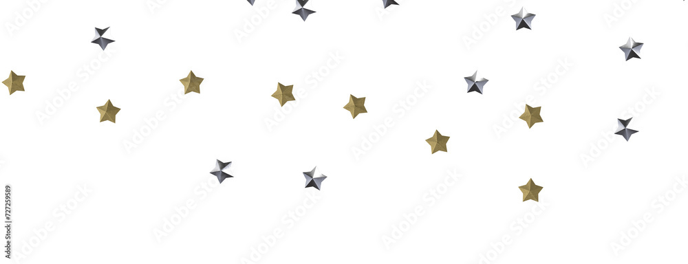 XMAS Stars - stars. Confetti celebration, Falling golden abstract decoration for party, birthday celebrate,