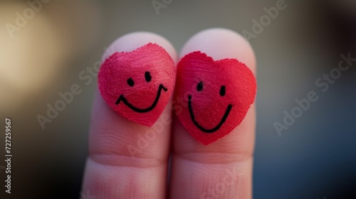 finger smileys with heart