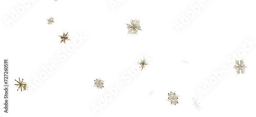 Frosty Snowfall: Mesmeric 3D Illustration Depicting Descending Holiday Snowflakes