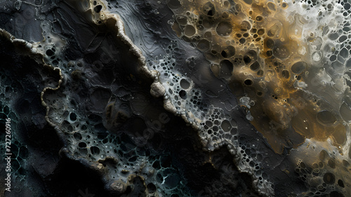 Close-Up of Black and Yellow Substance