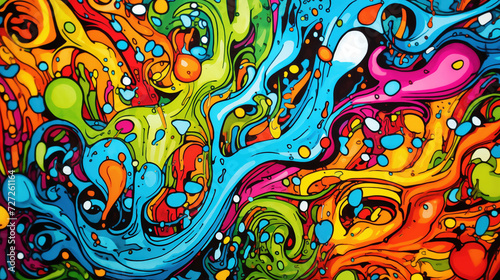 modern graffiti inspired abstract wallpaper showing liquid styled colors