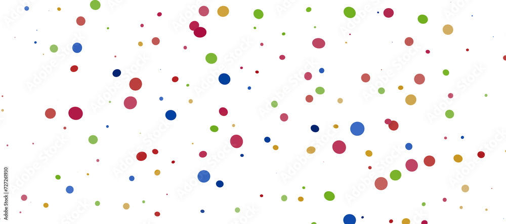  Colorful assorted confetti with serpentine on white